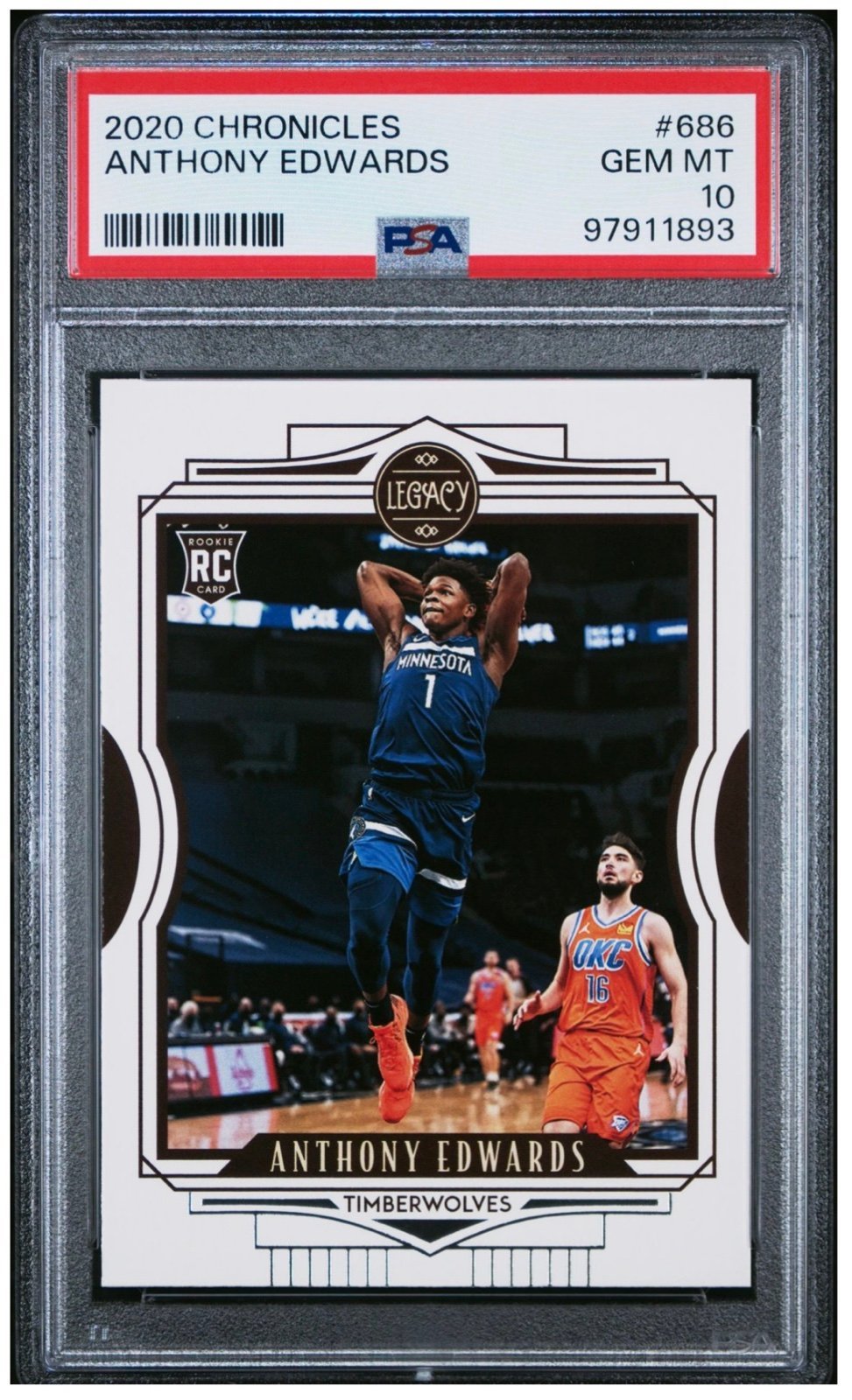 ANTHONY EDWARDS RC Rookie PSA 10 GEM MINT Panini Chronicles Legacy #686