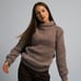 Handmade knitted warm sweater, minimalistic light brown sweater,