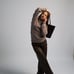 Handmade knitted warm sweater, minimalistic light brown sweater,