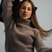 Handmade knitted warm sweater, minimalistic light brown sweater,