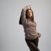 Handmade knitted warm sweater, minimalistic light brown sweater,