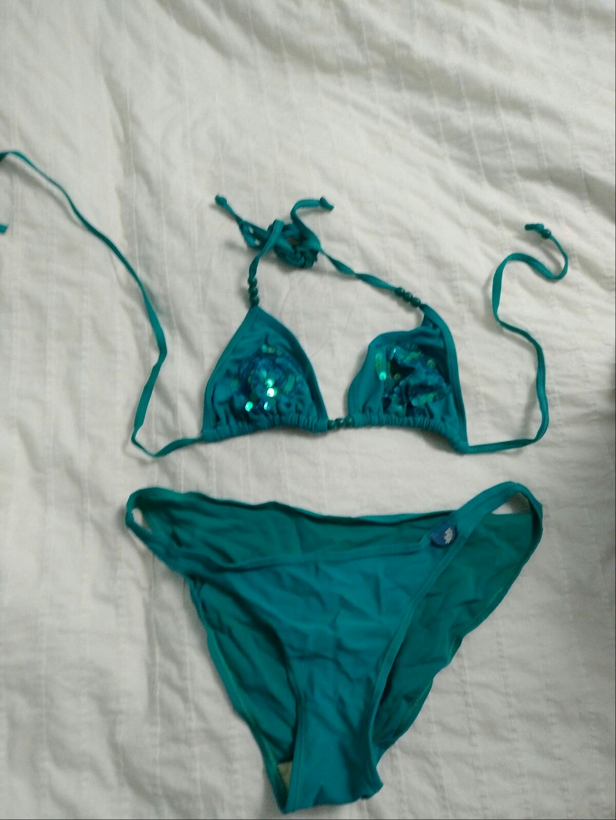 Turquoise Bikini with Sequins