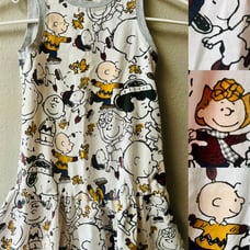 MONNALISA GIRLS SNOOPY PEANUTS GANG ICE SKATING TANK DRESS SIZE 5~RARE*