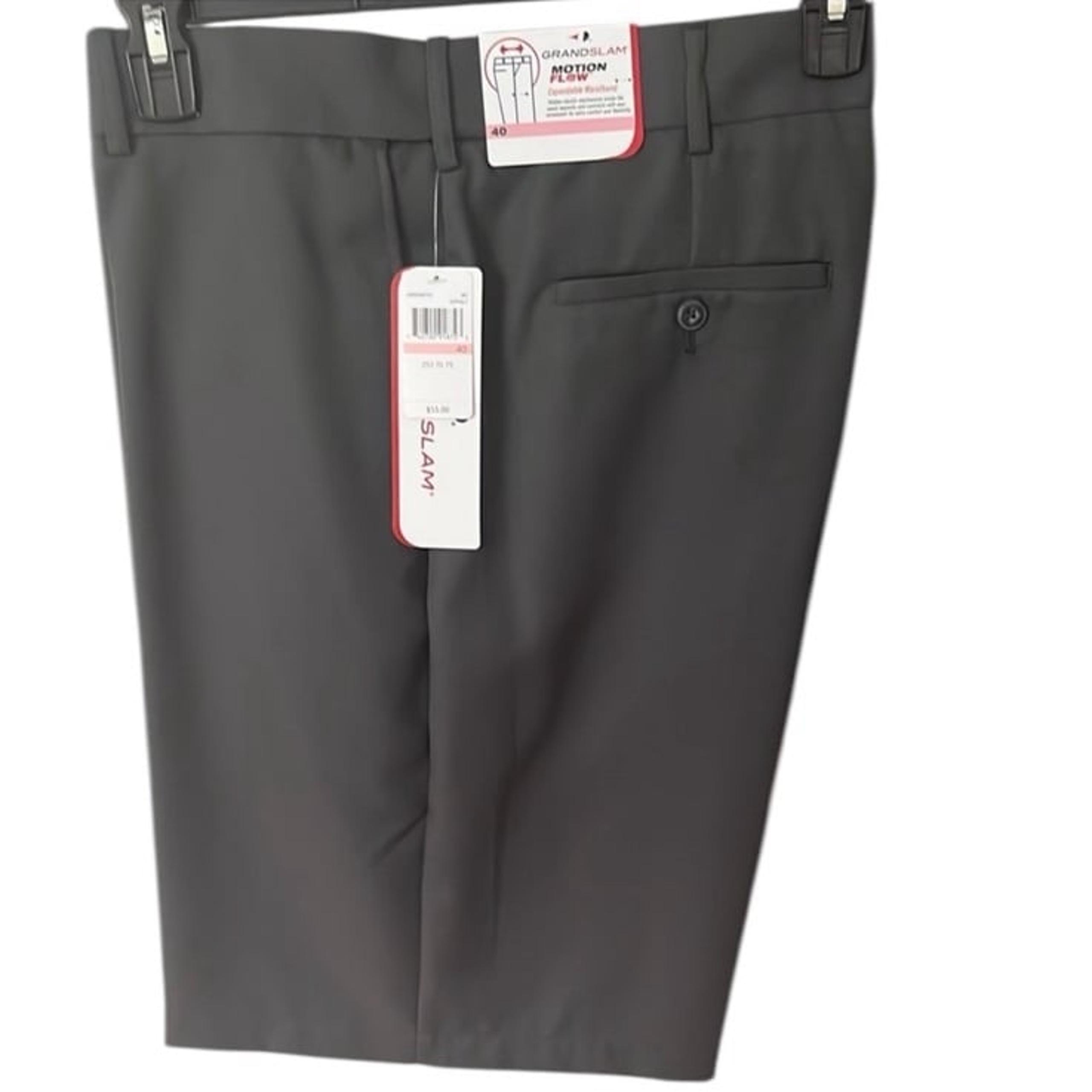 Grand Slam Men's Gray Shorts Motion Flow Expandable Waist New NWT Size 40 Golf