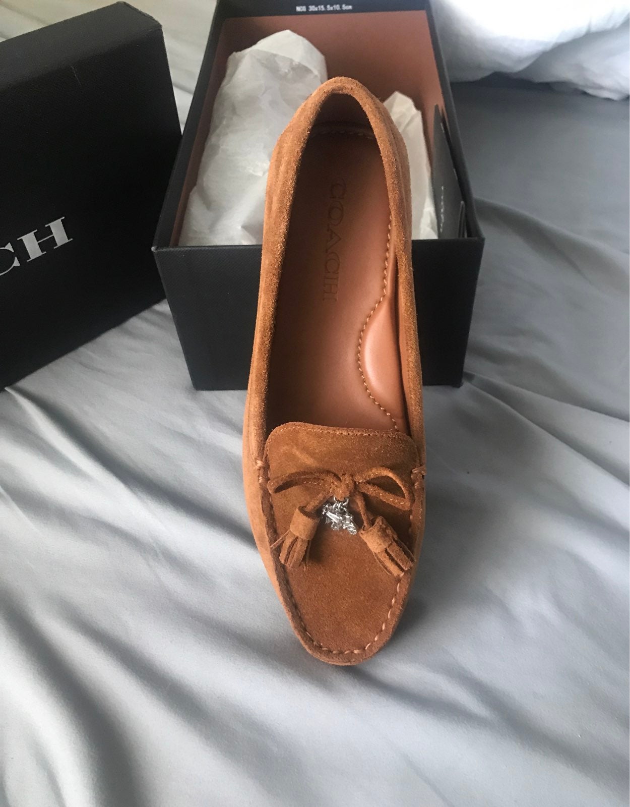 New coach tassle charm loafers