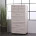 5 Layers Storage Cabinets 6 Drawer Moveable Cabinet Storage Organizer White
