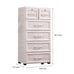 5 Layers Storage Cabinets 6 Drawer Moveable Cabinet Storage Organizer White