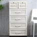 5 Layers Storage Cabinets 6 Drawer Moveable Cabinet Storage Organizer White