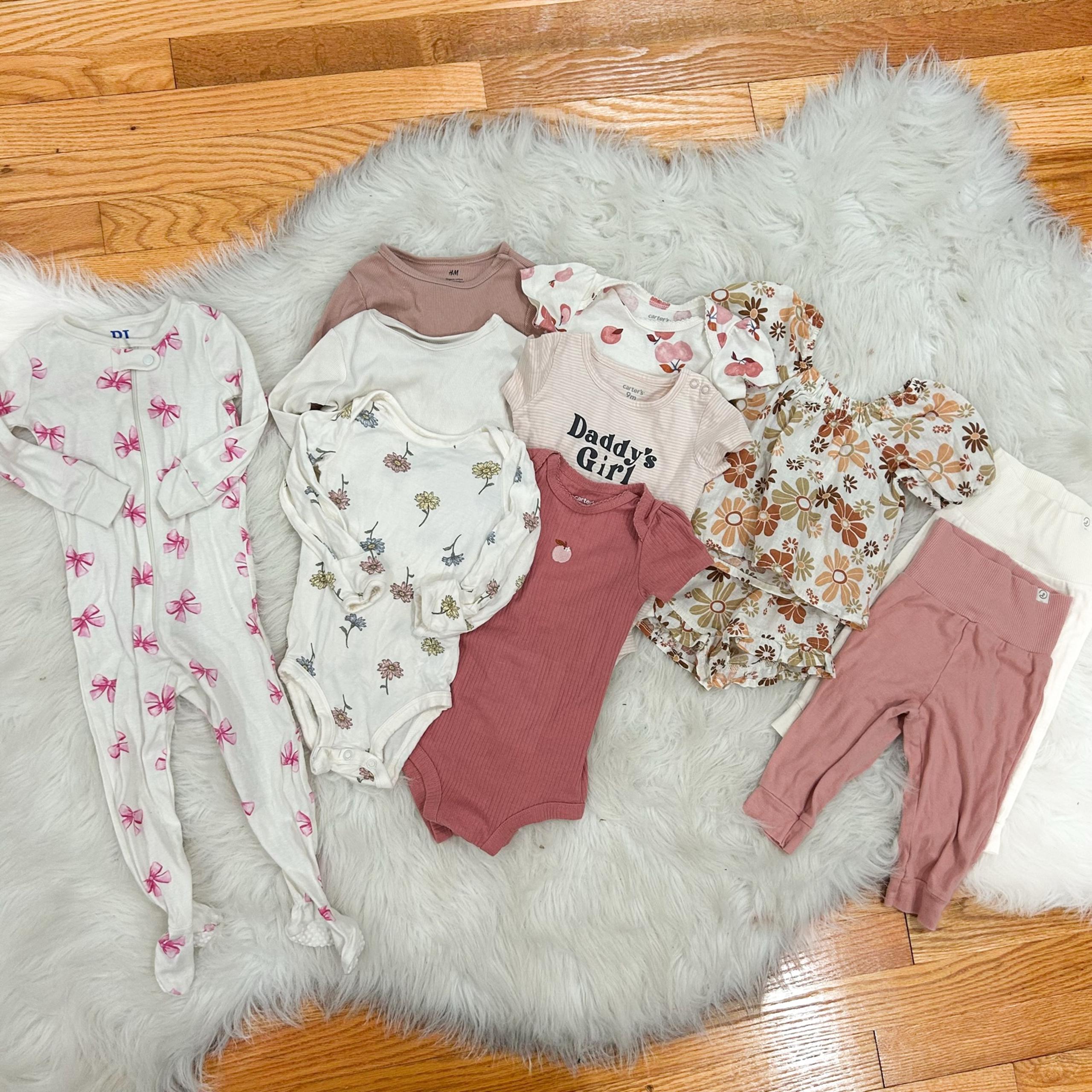 Baby Girl 9M Clothing Bundle – Carter’s, H&M, The Children’s Place, Little Co.