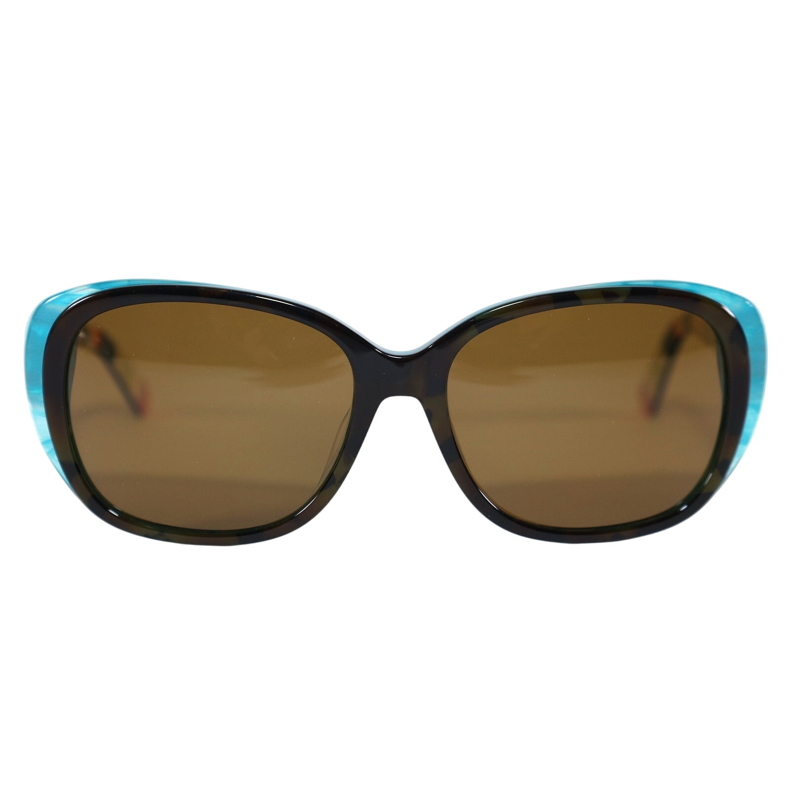 Kate Spade HILDE Oval Polarized Sunglasses - Olive Havana Turquoise/Brown - NWT