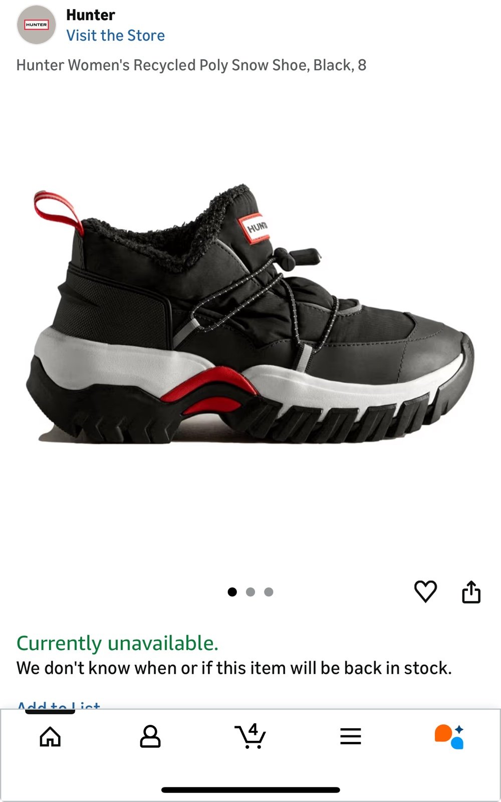 HUNTER Sherpa lined waterproof shoes