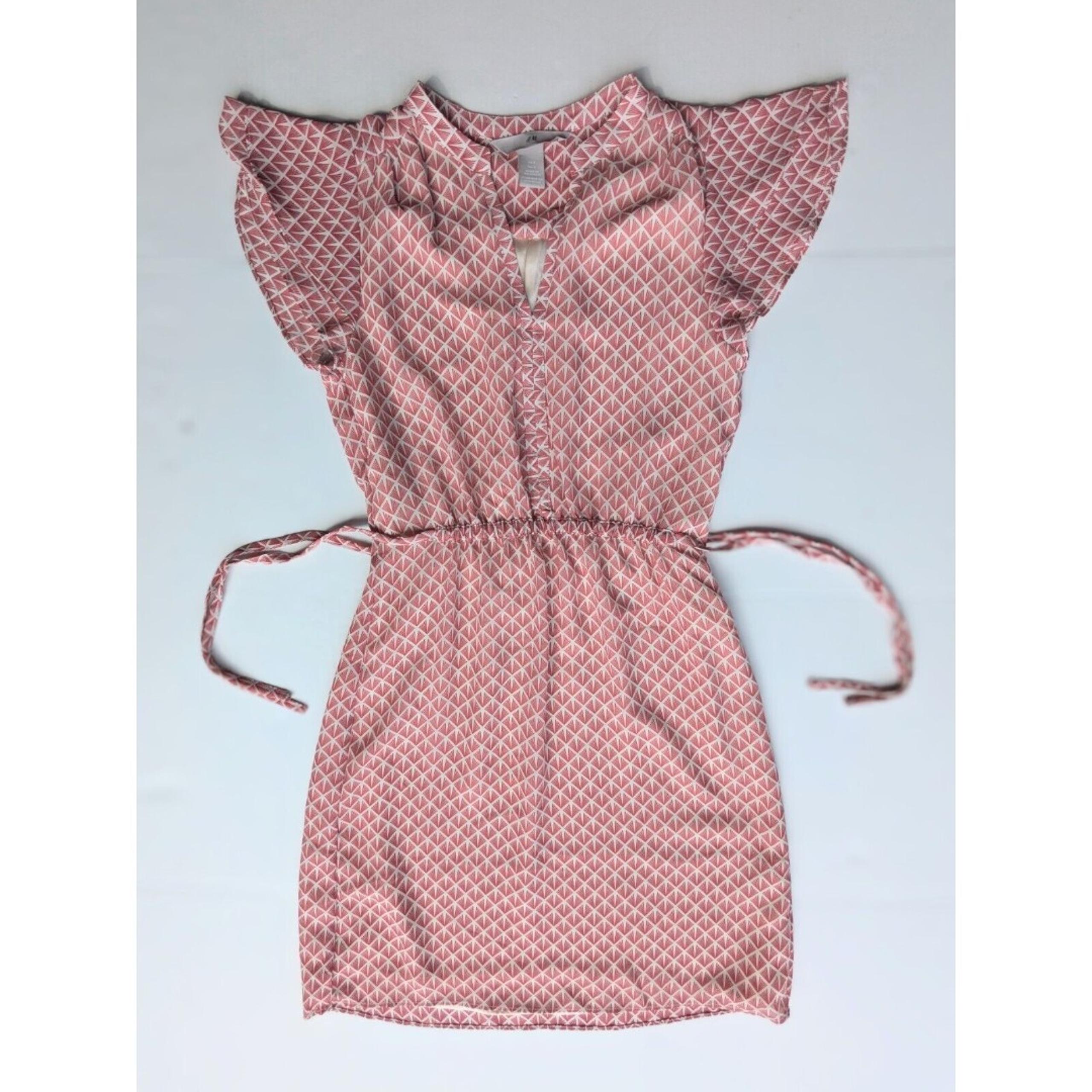 H&M Dress Classic Flare Muted Red Business Casual Office Festive Summer Women 0