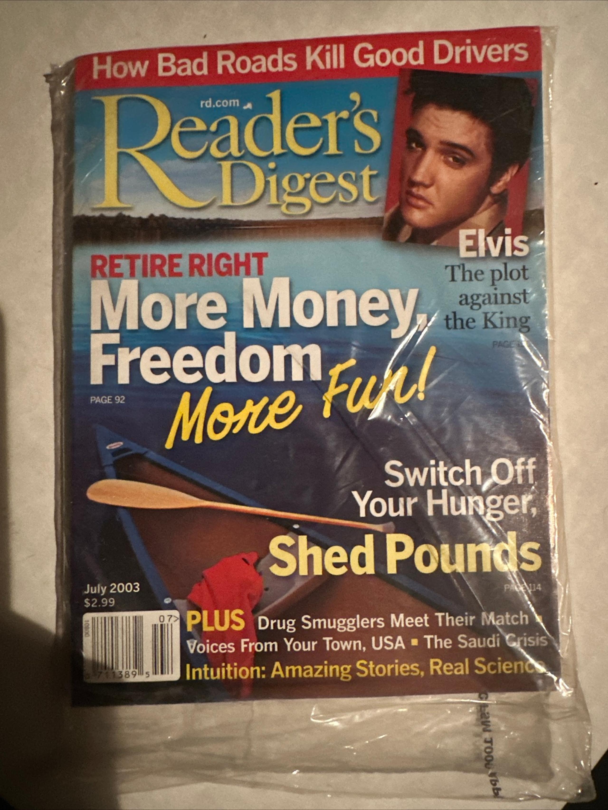 2003 Reader's Digest: Elvis Presley Cover/More Money/Freedom/Fun/Retire Tonight