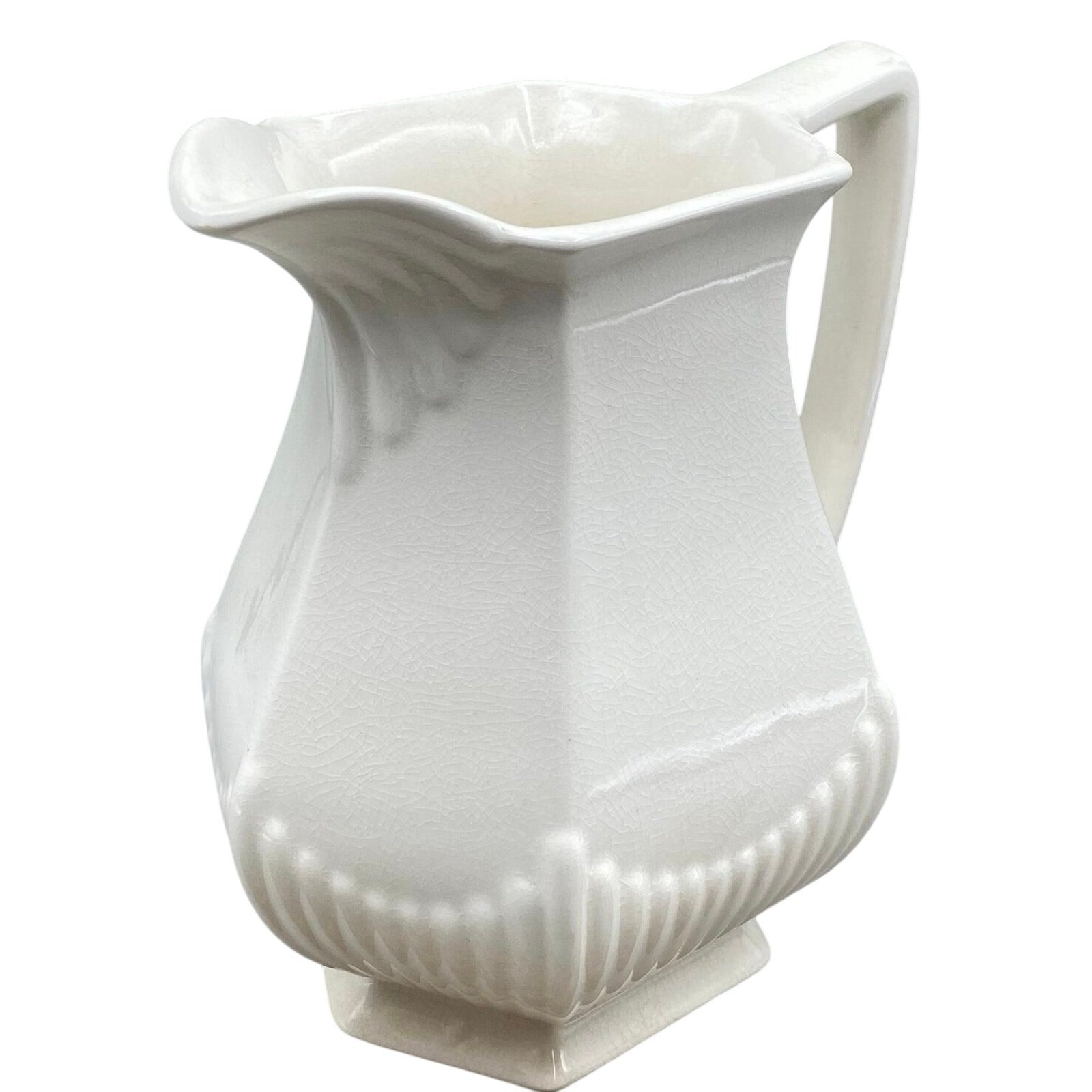 Vintage Wm Adams Real Ironstone England Crazing Milk Pitcher Cottage