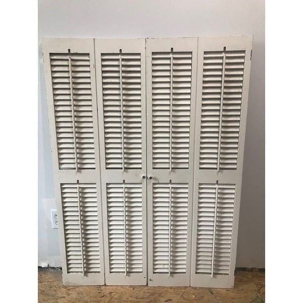 Vintage Pair of Plantation Window Shutters 18 wide x 49.5 high