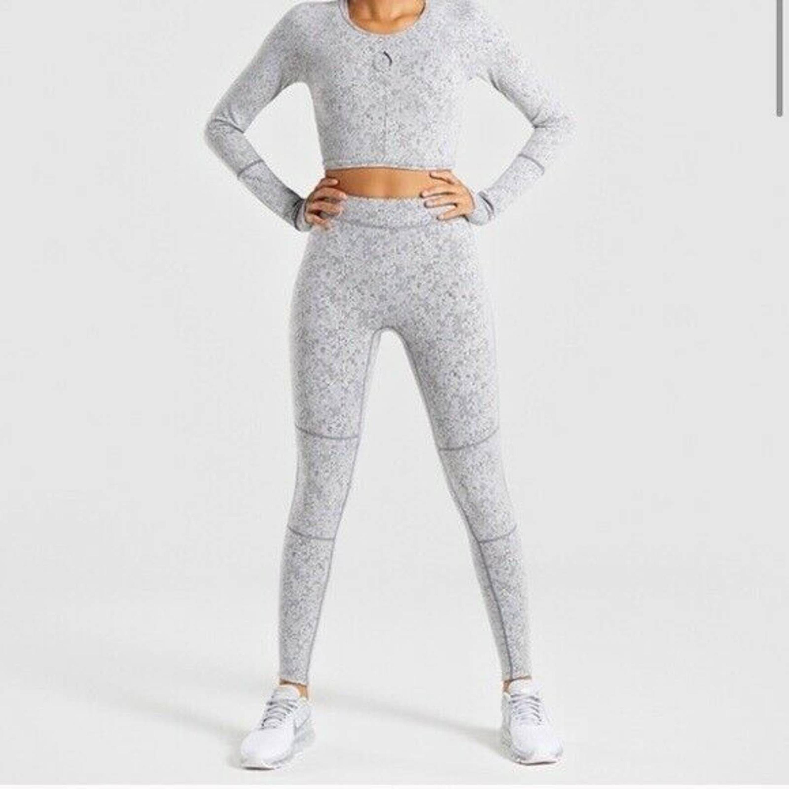 Gymshark Fleur Textured Leggings Gray