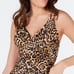 Calvin Klein Printed Ruched Jaguar Tankini Top-S