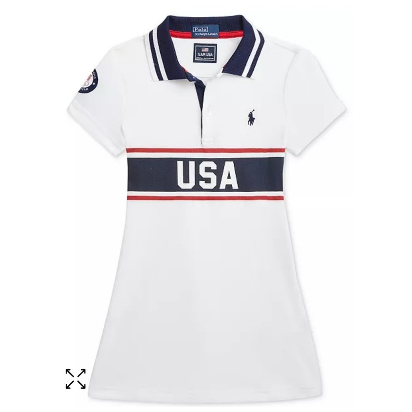 Polo Ralph Lauren Toddler & Little Girls Team USA Stretch Mesh Polo Dress 6x 178
