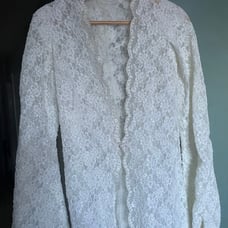 Beautiful lace and sequined bridal robe.
