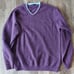 Vintage Boden Lambswool V-Neck neck purple sweater pullover Large flaws