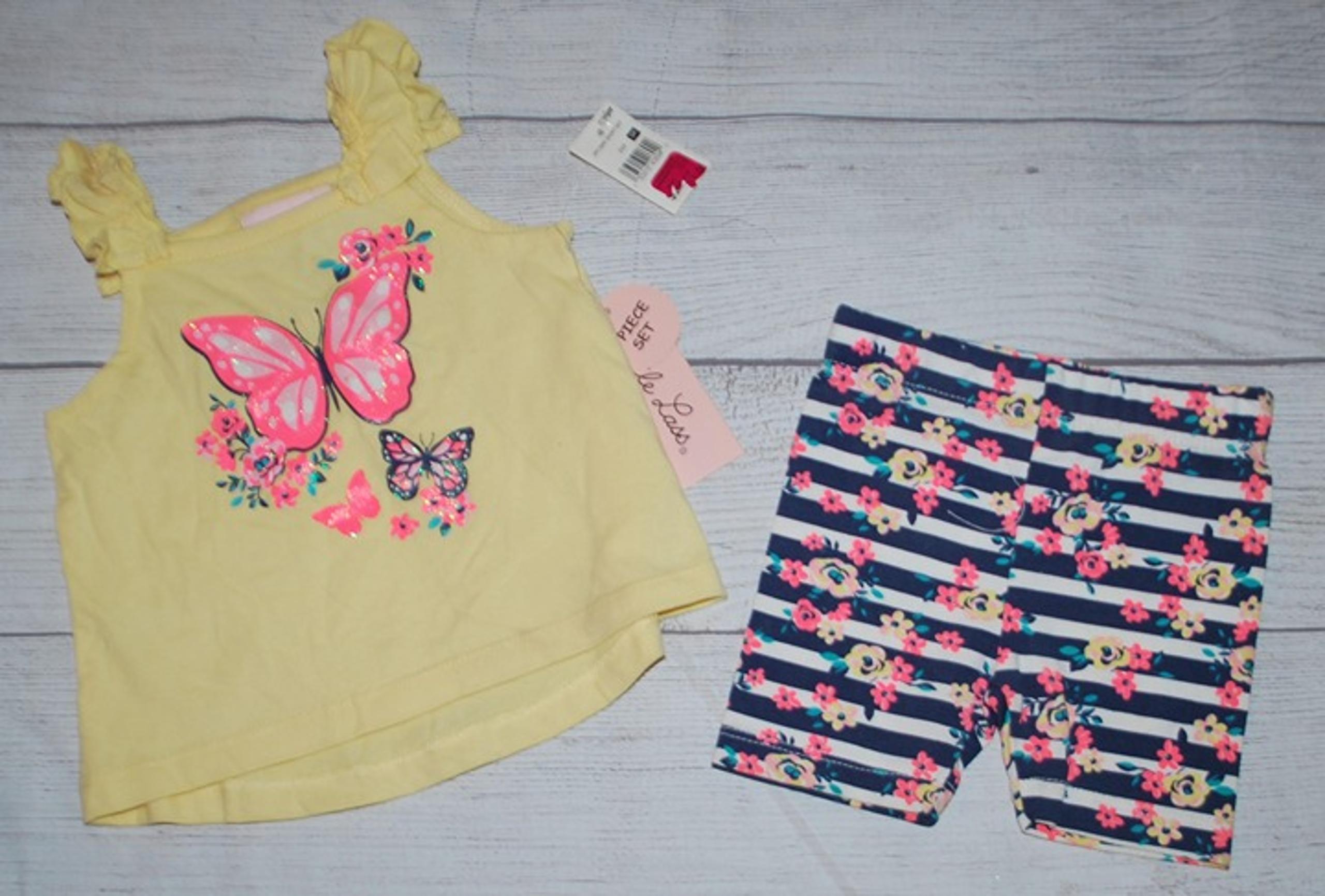 NEW Baby GIRLS size 6/9 months 2 piece shorts set by Little Lass