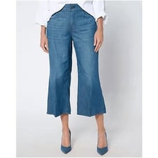 NYDJ Womens Size 14 High Rise Brigitte Wide Leg Capri Jeans Mission Blue NWOT )
