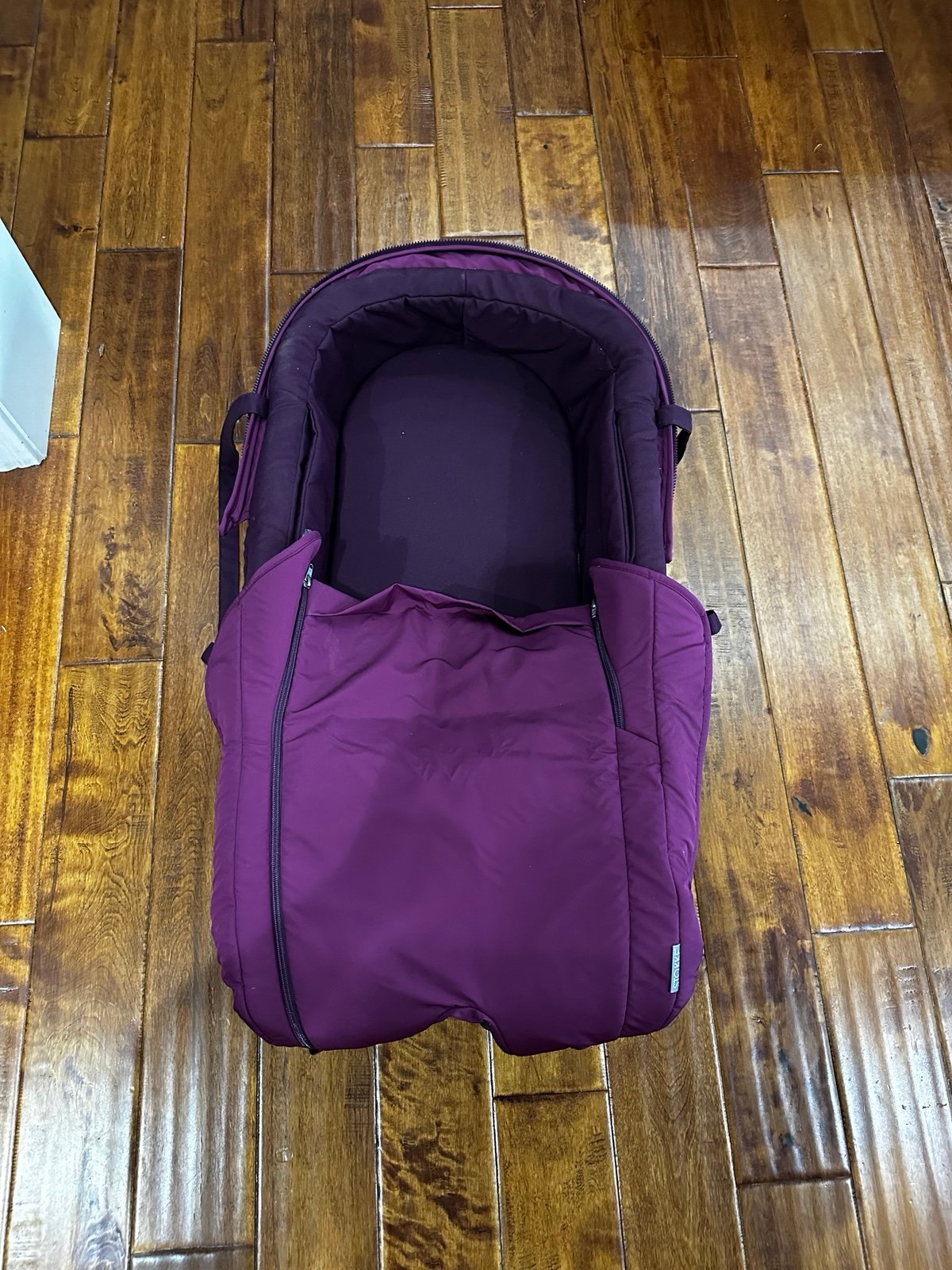 Stokke Carry Cot with Winter Cover Like New Purple