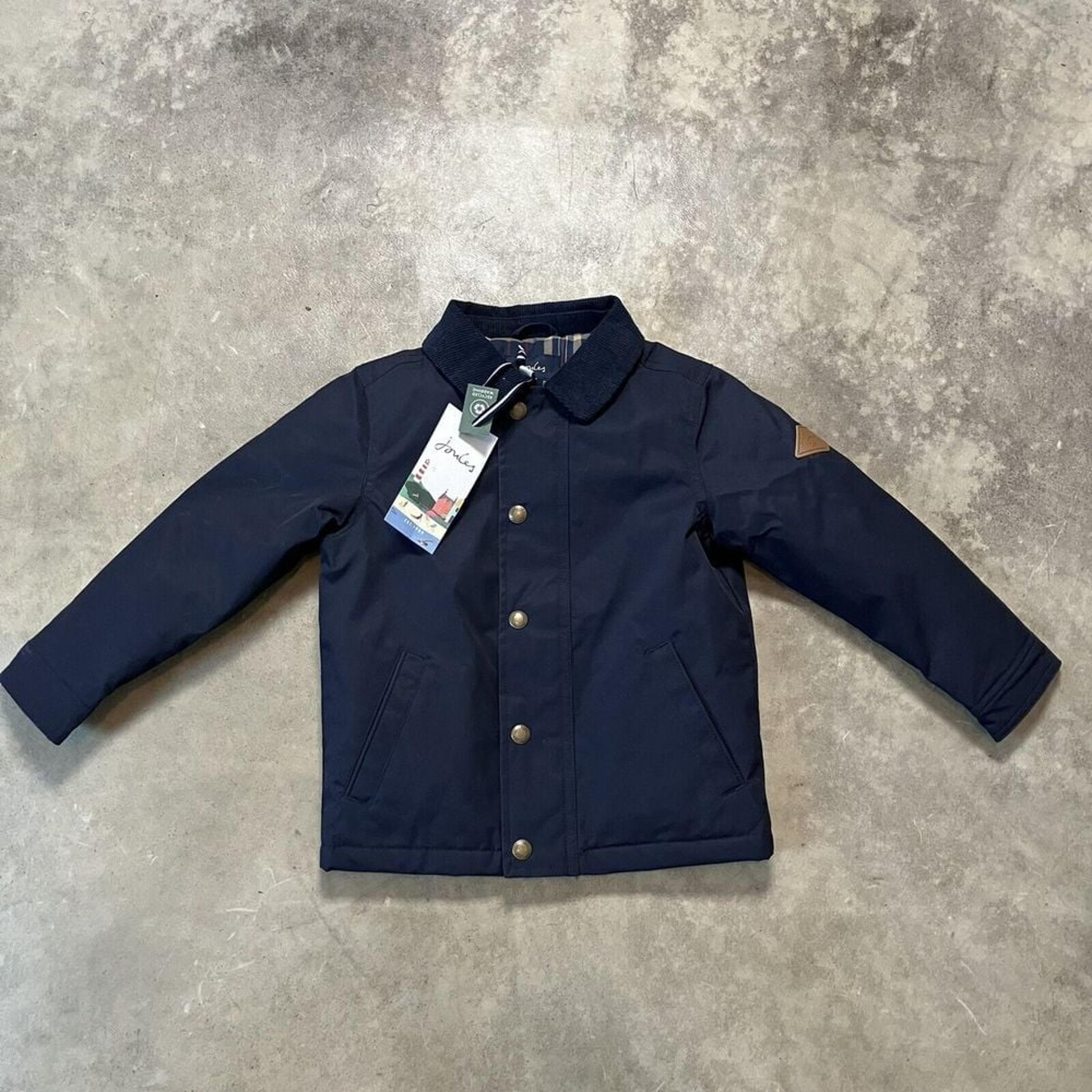 Joules Boys Harrington Jacket Marine Navy Blue Size 4Yr Collared Lined