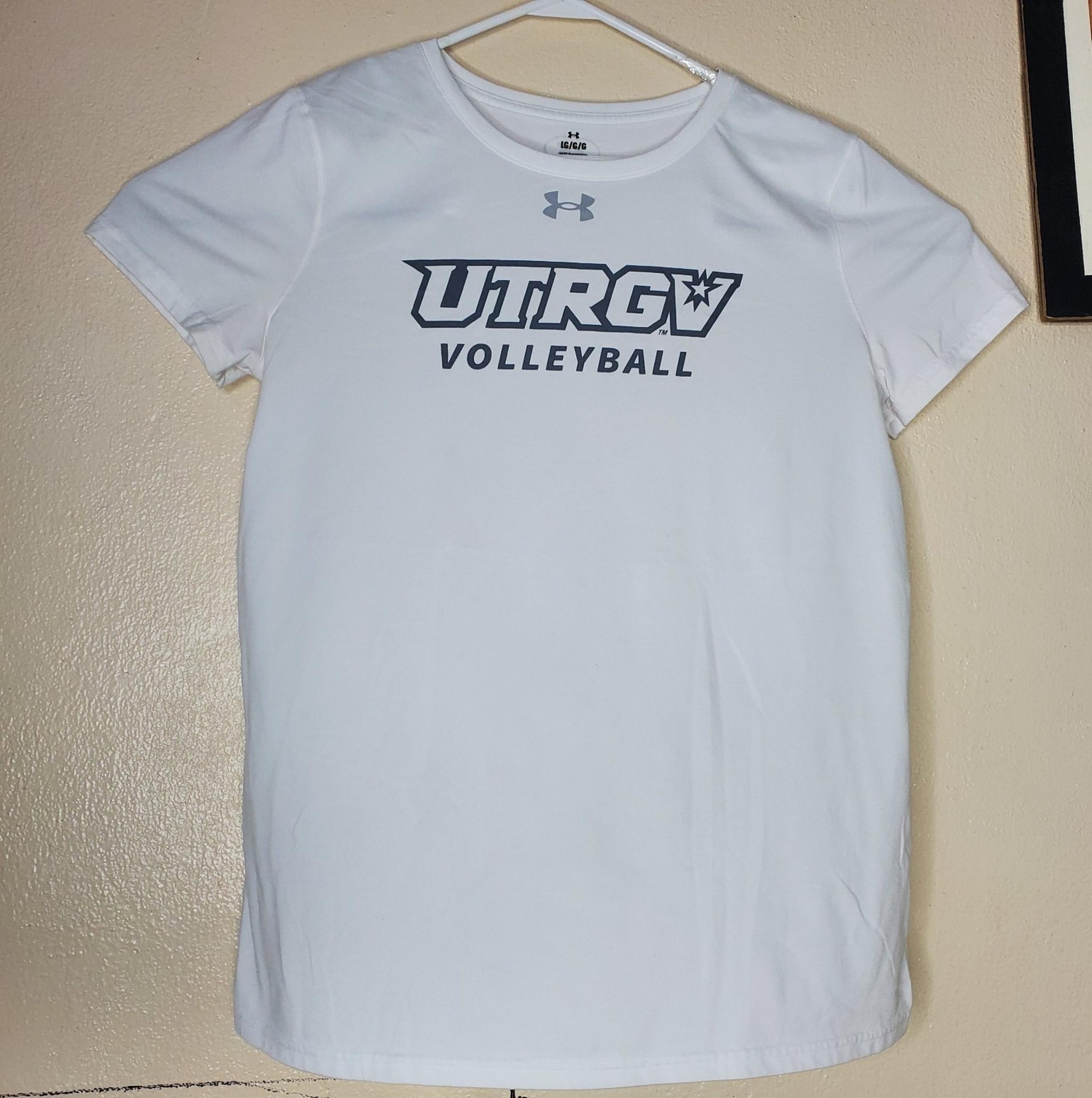 Under Armour UTRGV Volleyball Shirt Women's Size Large Gray Letters