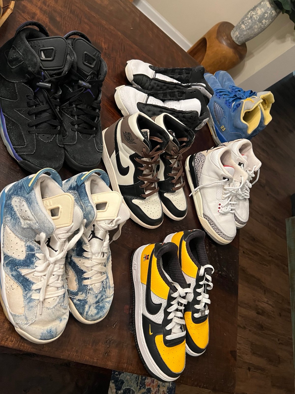 Nike Air Jordan Air Force 1 Retro Mocha Black Flint Washed Denim Boys Lot