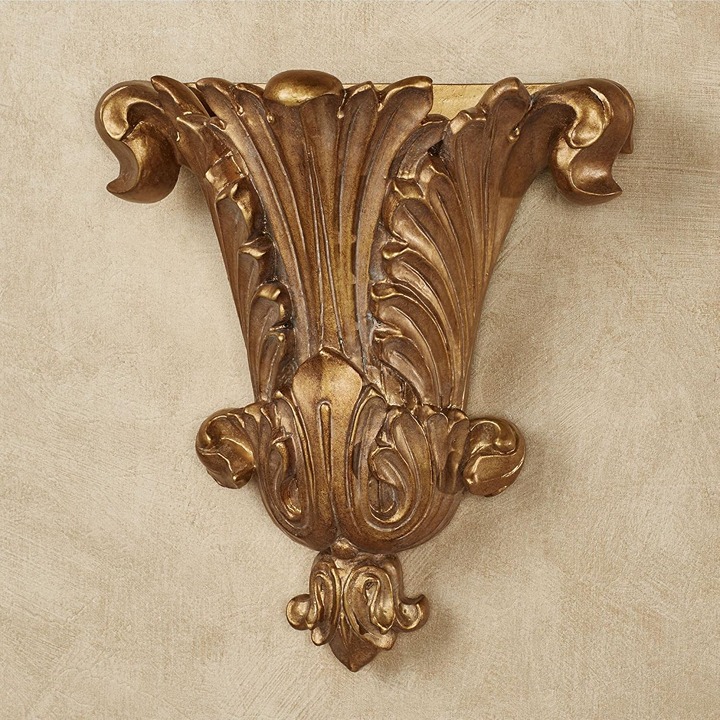 Aged Gold Wall Pocket Vase