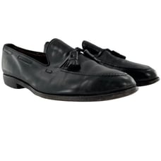 Allen Edmonds Grayson 8217 Black Leather Tassel Dress Loafers Shoes Size 12