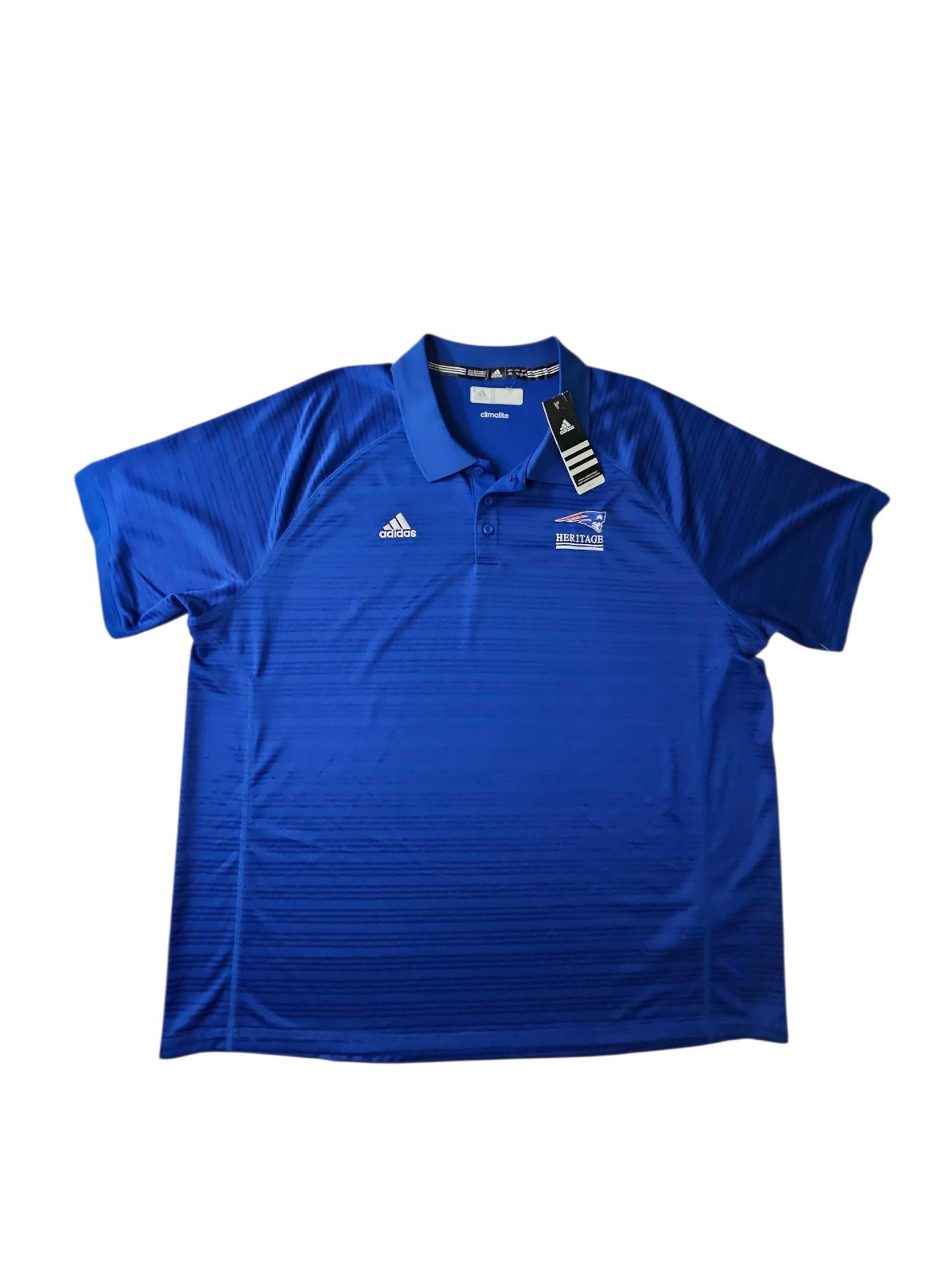 New England Patriots Adidas Climalite Heritage Blue Polo Throwback Men 2XL NWT