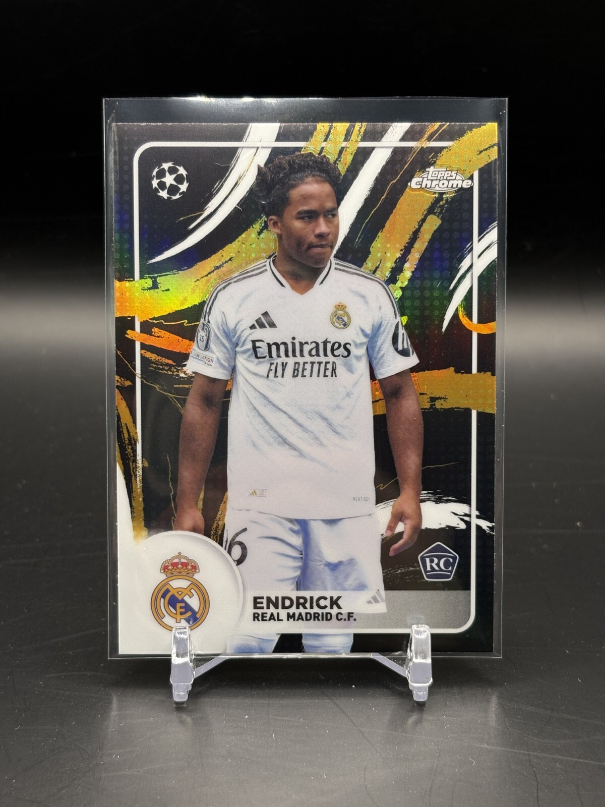 Endrick 2024-25 Topps Chrome UEFA Soccer Brush Case Hit RC #SB-1 Real Madrid