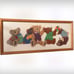 Vintage Handmade Yarn Art Child's Nursery Wooden Framed Picture ~ Colorful Bears