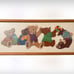 Vintage Handmade Yarn Art Child's Nursery Wooden Framed Picture ~ Colorful Bears