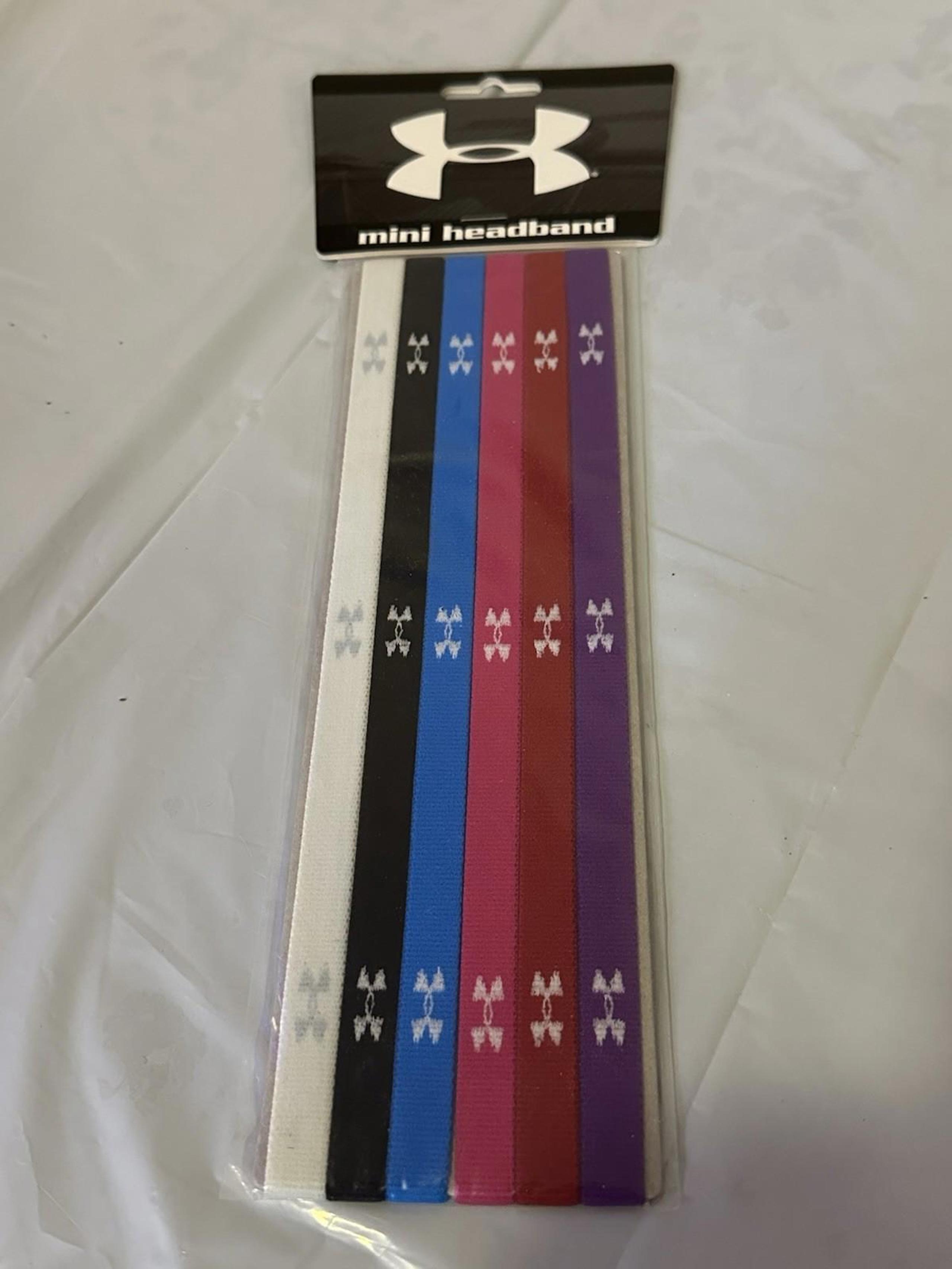 NWT Under Armour Mini Headbands 6-Pack Purple Red Pink Blue Black White