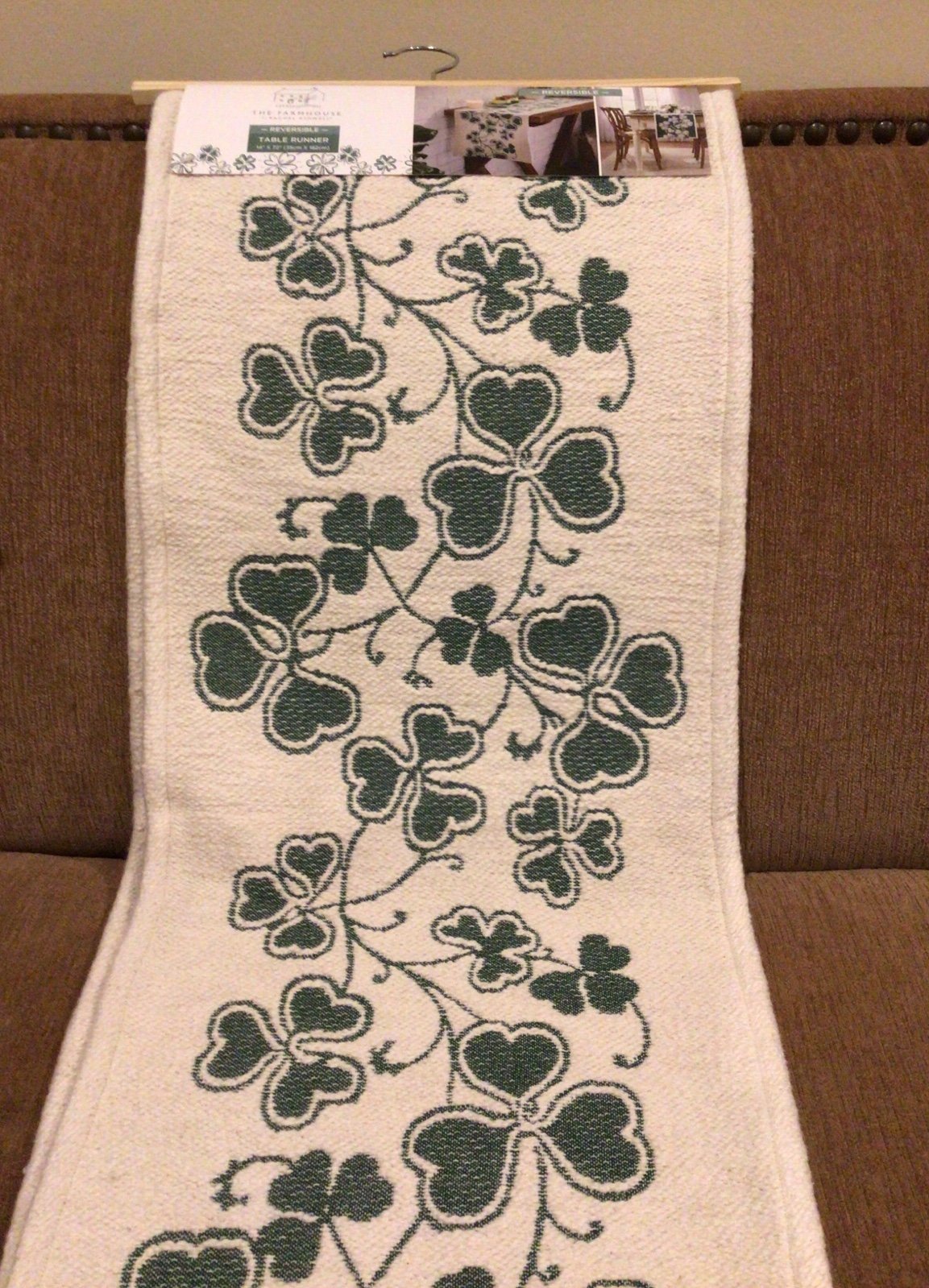 THE FARMHOUSE St. Patrick’s Shamrock Reversible Table Runner