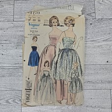 Vintage 1960s Vogue Sewing Pattern 4170 One Piece Dress Bolero and Petticoat CUT
