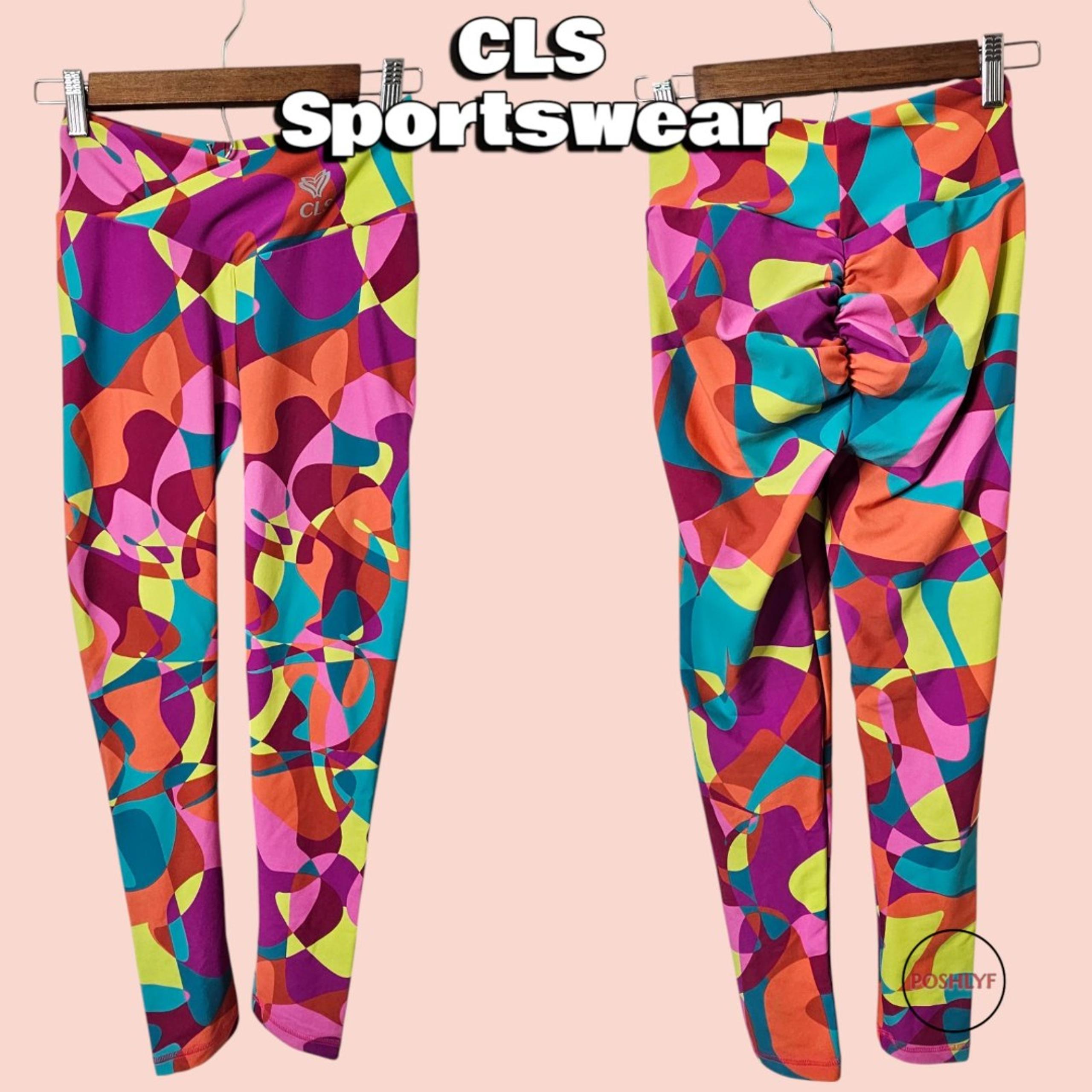 CLS Sportswear V Cut Waist Shape Colorful Pebbles Leggings Medium