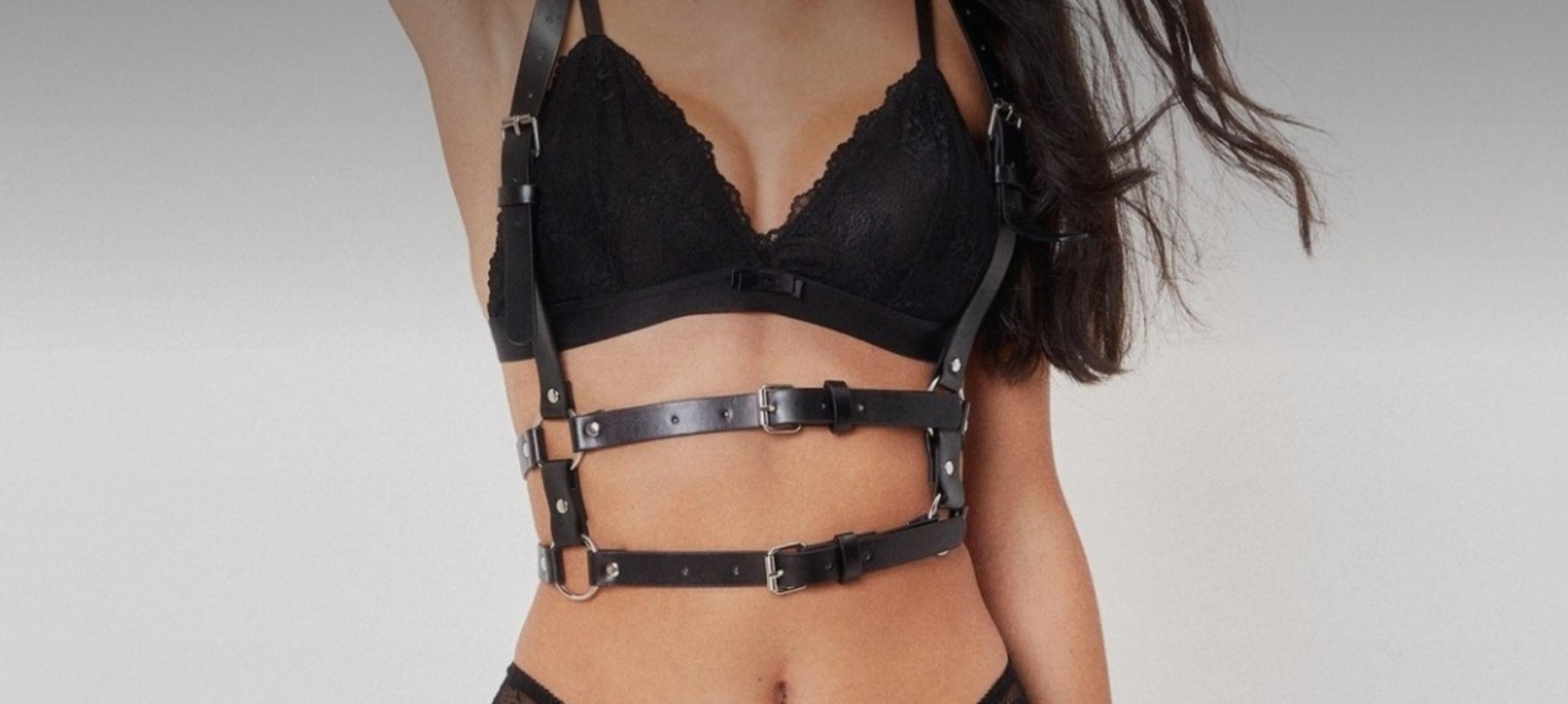 Faux Leather Croc Harness Belt