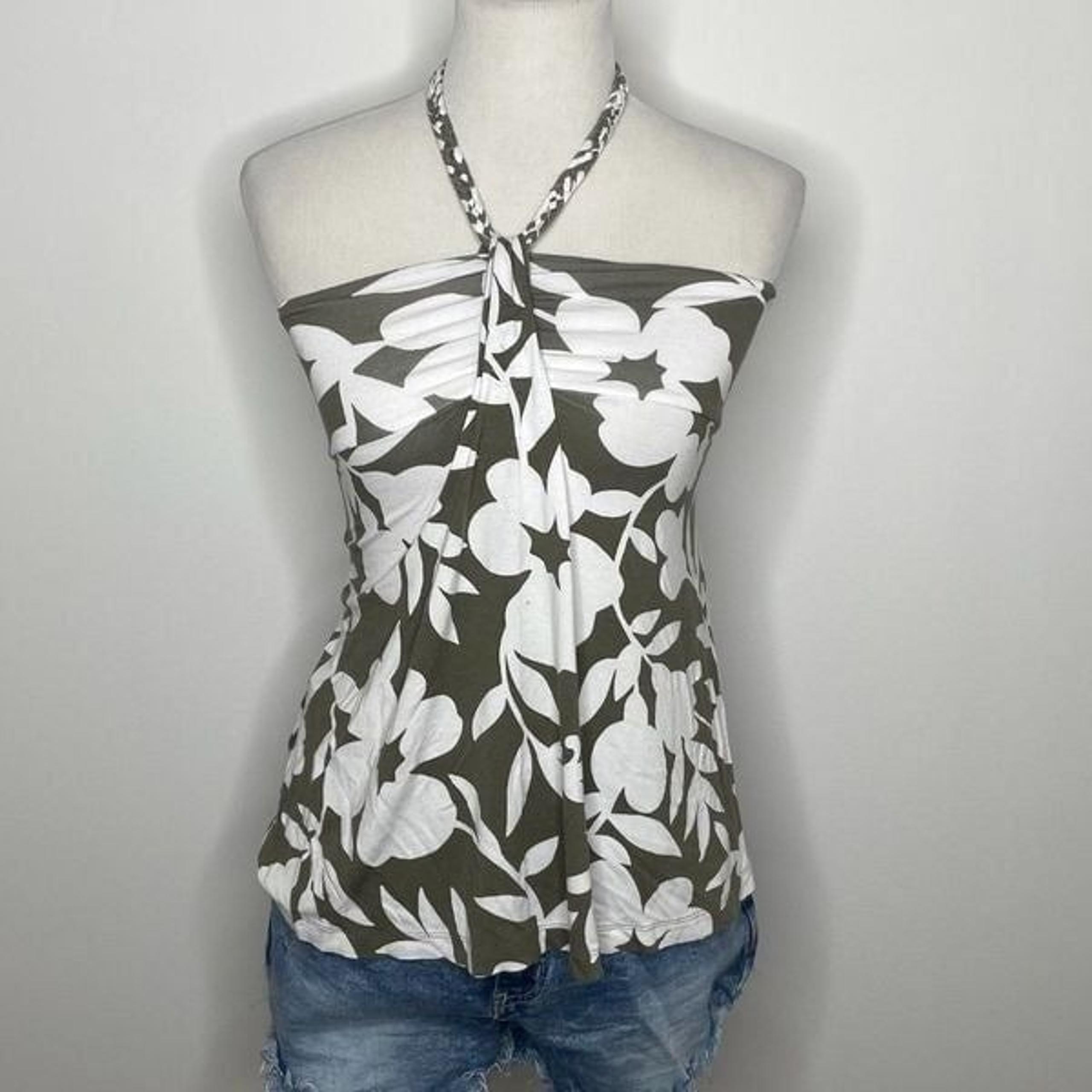 Tommy Bahama- Green & White Braided Halter Top