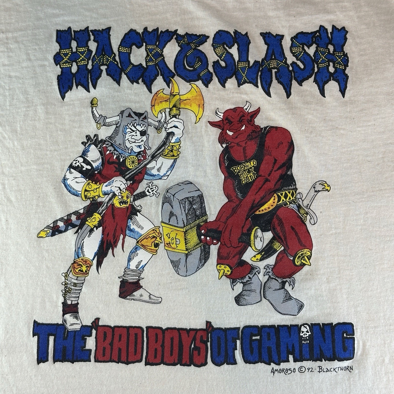 NWOT Vintage 1992 Black Thorn Bad Boys Of Gaming D&D Fantasy Style Shirt Size L