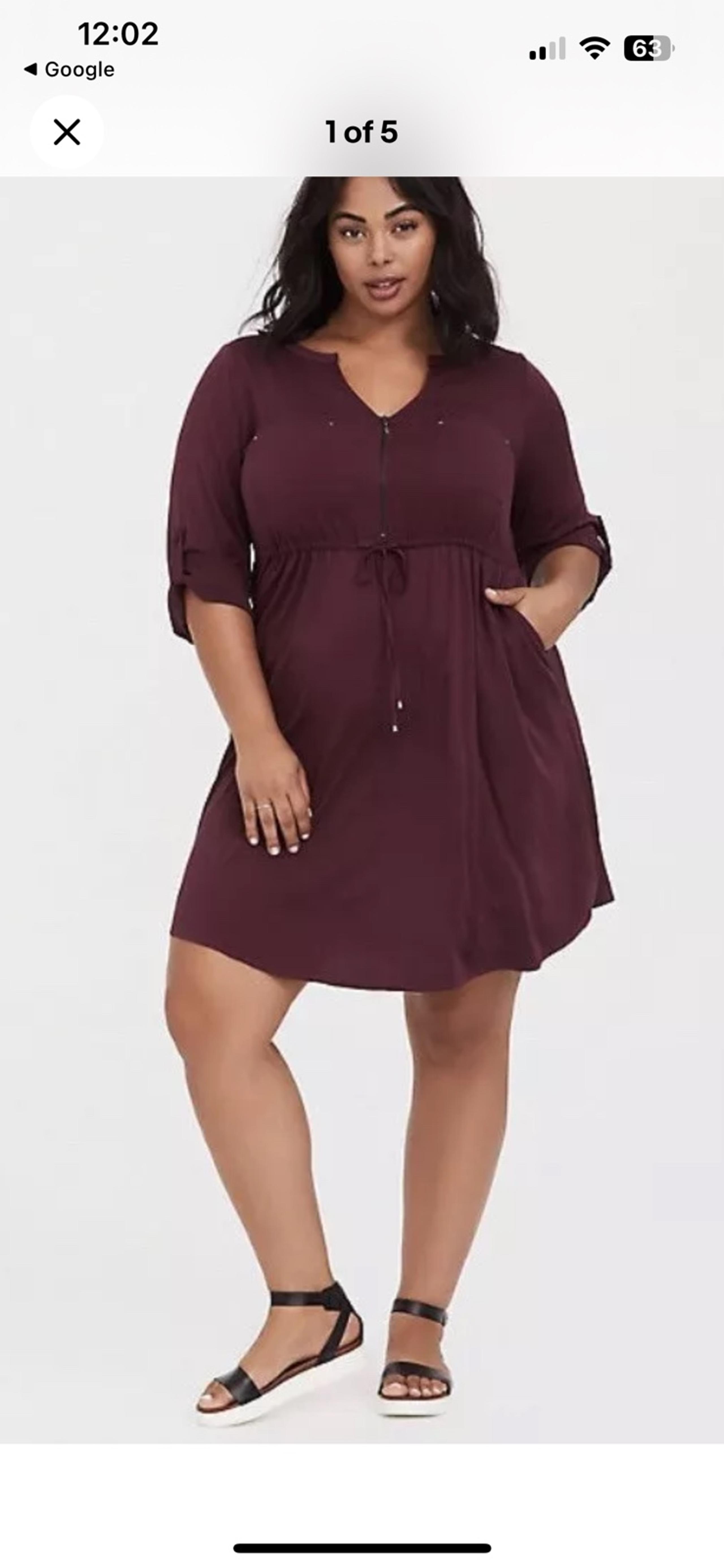 Woman’s Torrid burgundy purple zip Challis Shirt Dress size 3