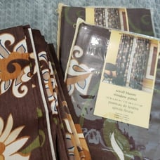 Pier 1 Scroll Bloom Sheer Curtain Panels, qty 6