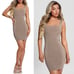 NWT Guess Lucia Sleeveless Square Neck Rib Ribbed Knit Bandage Mini Dress S