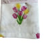 8pc Rachel Ashwell THE FARMHOUSE Cotton Napkins 18x18 Embroidered Tulips New