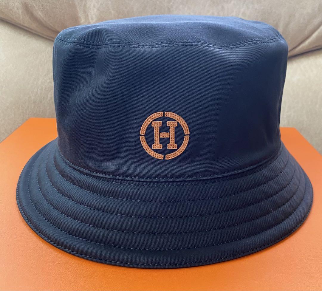 Hermes Bucket Hat, Brand New, Unused, Black, Size 59