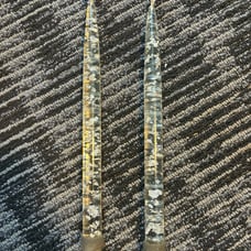 Vintage clear lucite silver fleck candlesticks