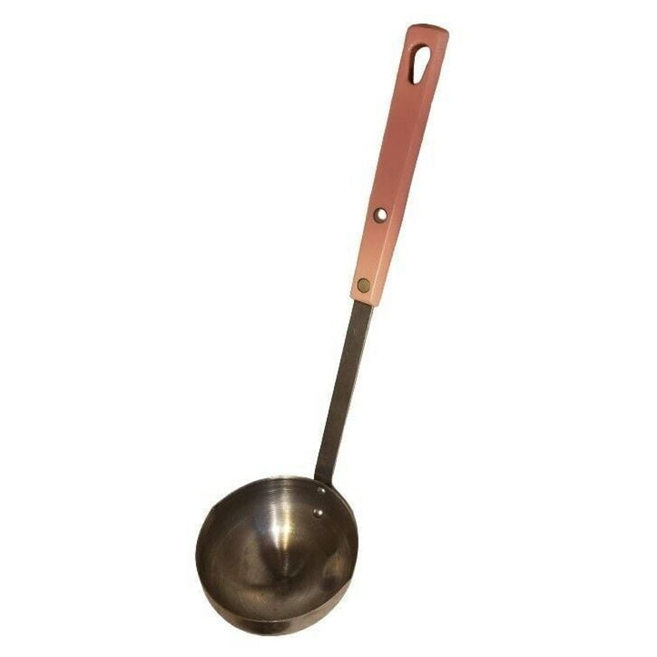 Vintage Royal Brand SharpCutter Cutlery Stainless Steel Ladle 4 oz Pink Handle